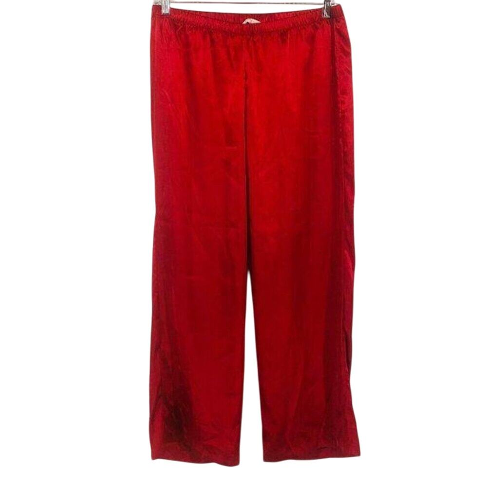 Cacique Red Satin Sleep Lounge Pants Elastic Waist Womens Plus 14/16